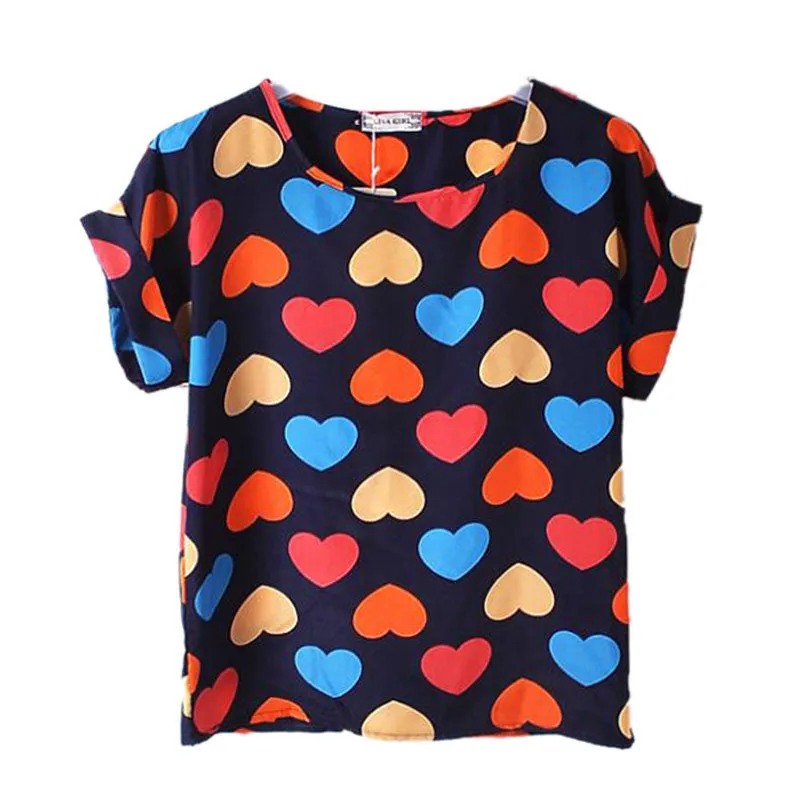 Loose Chiffon T-Shirt Women Tops Girl Chiffon Loose Tee Multicolor T-Shirts