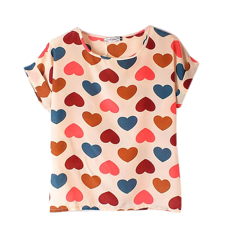 Loose Chiffon T-Shirt Women Tops Girl Chiffon Loose Tee Multicolor T-Shirts