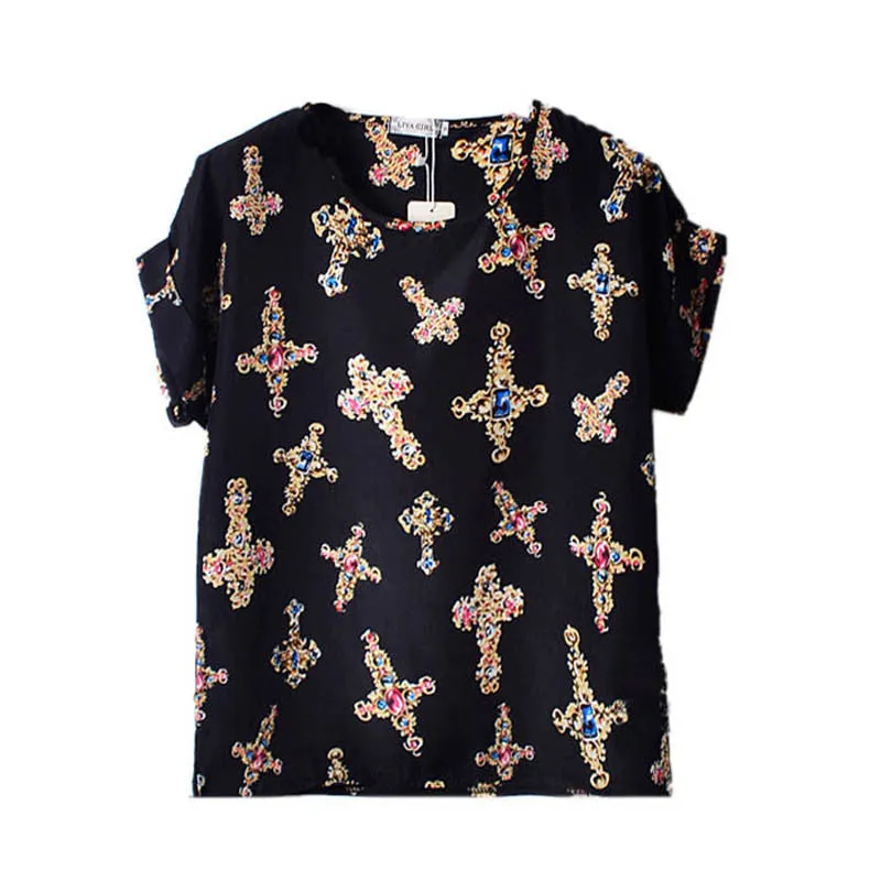 Loose Chiffon T-Shirt Women Tops Girl Chiffon Loose Tee Multicolor T-Shirts