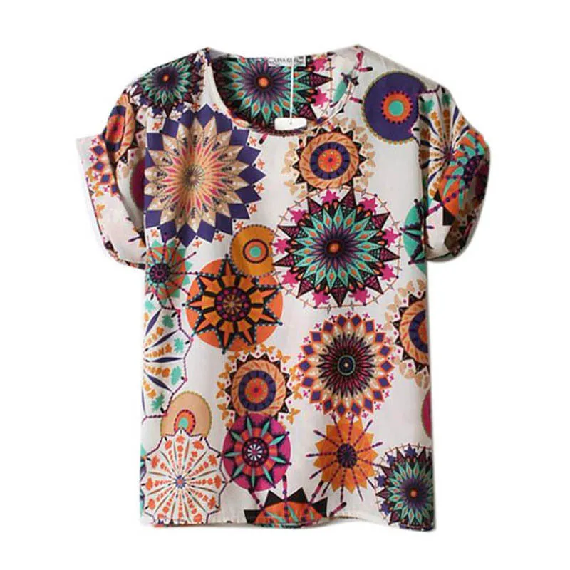 Loose Chiffon T-Shirt Women Tops Girl Chiffon Loose Tee Multicolor T-Shirts