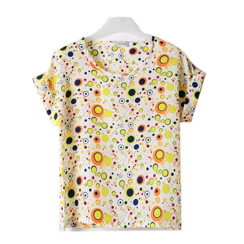 Loose Chiffon T-Shirt Women Tops Girl Chiffon Loose Tee Multicolor T-Shirts