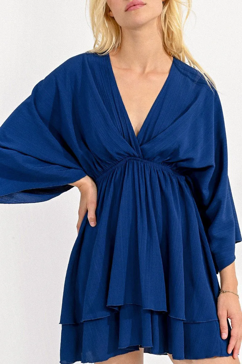 LOOSE-FITTING DRESS, V-NECK