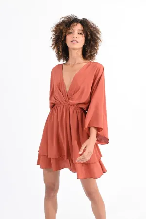 LOOSE-FITTING DRESS, V-NECK