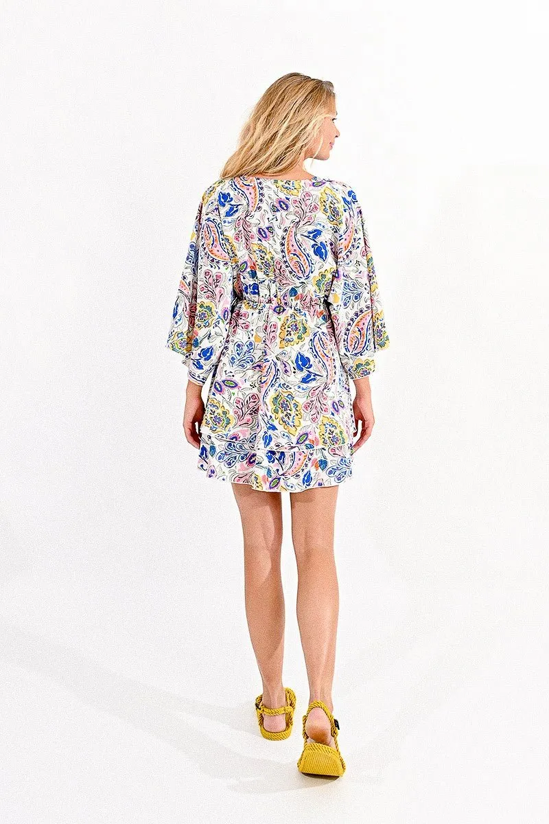 LOOSE-FITTING FLORAL V-NECK DRESS