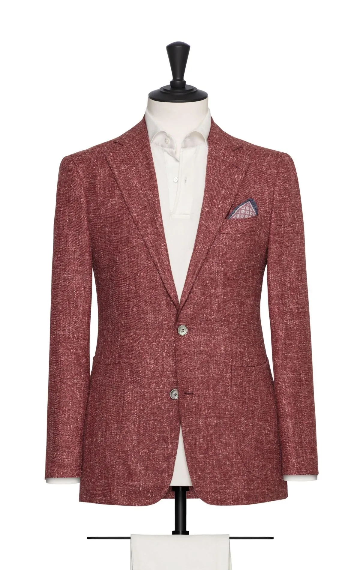 Loro Piana Blush Red Slubbed Wool, Silk & Linen Blend