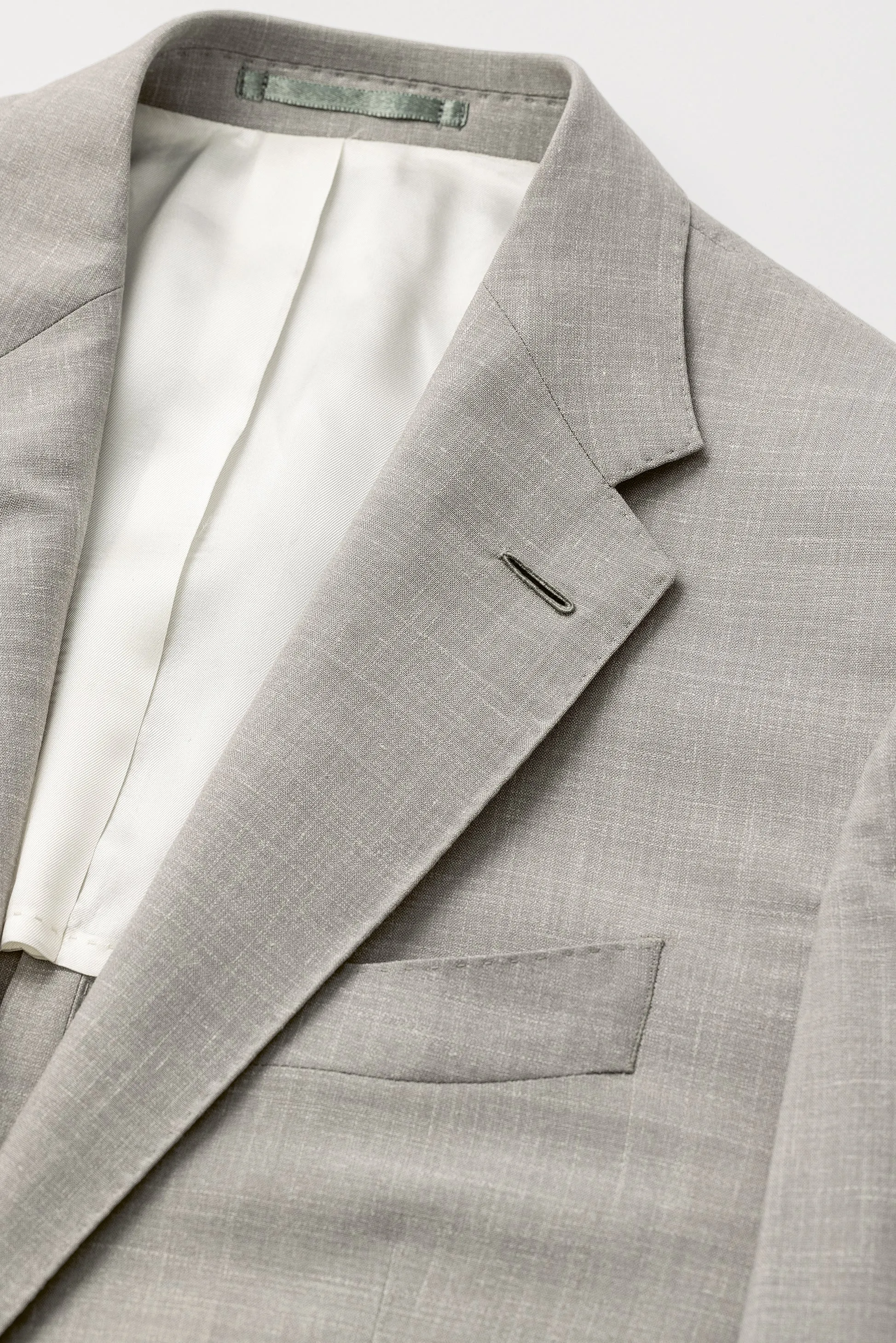 Loro Piana MOVE Light Grey Stretch Wool, Silk & Linen Plain Tropical Weave