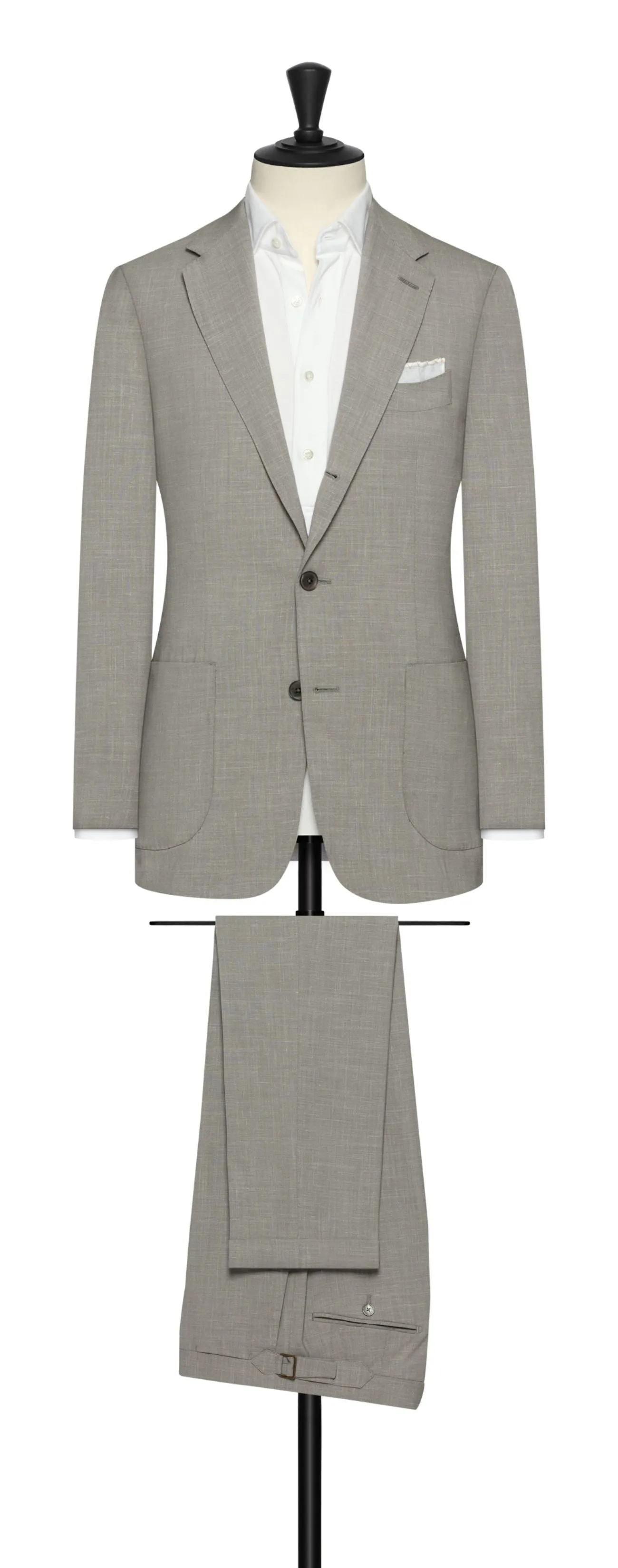 Loro Piana MOVE Light Grey Stretch Wool, Silk & Linen Plain Tropical Weave