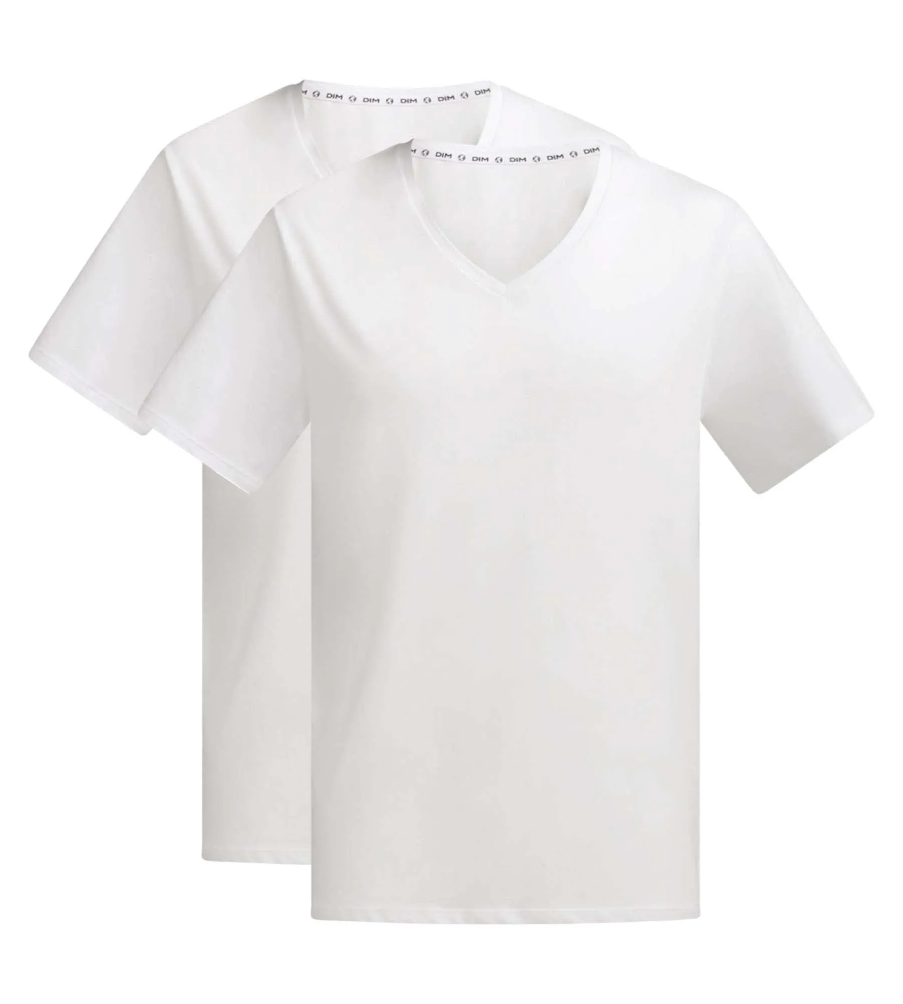 Lot de 2 t-shirts homme en coton bio Blanc à col V Dim Good