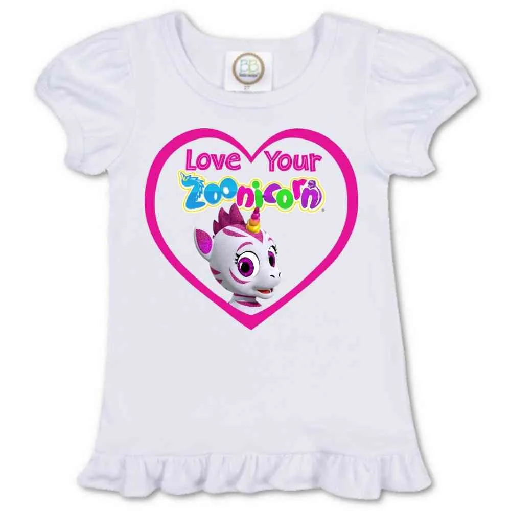 Love Your Zoonicorn, Aliel, Ruffle Girl's Tee