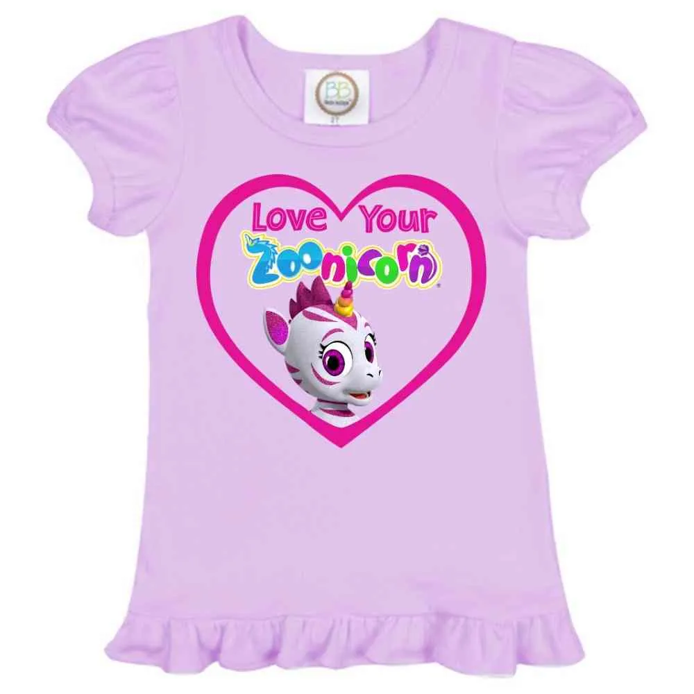 Love Your Zoonicorn, Aliel, Ruffle Girl's Tee