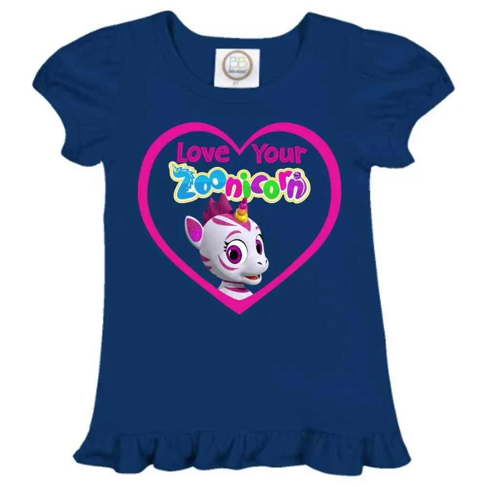 Love Your Zoonicorn, Aliel, Ruffle Girl's Tee
