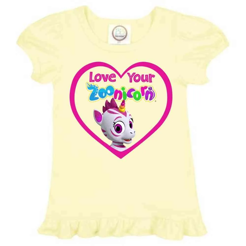 Love Your Zoonicorn, Aliel, Ruffle Girl's Tee