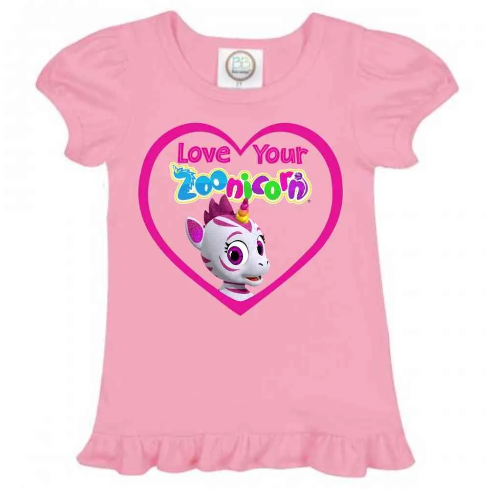 Love Your Zoonicorn, Aliel, Ruffle Girl's Tee