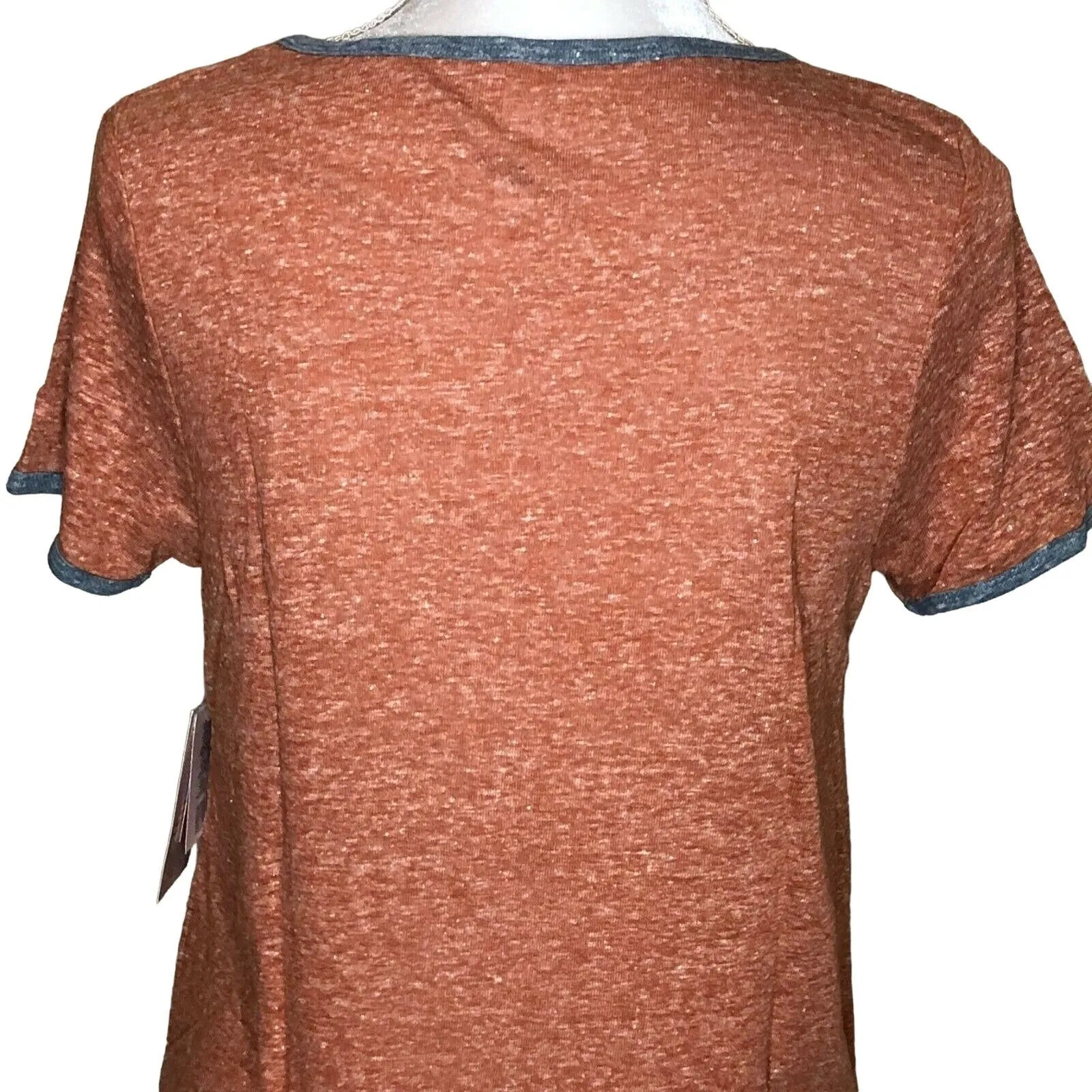 LuLaRoe Classic T Women's Extra Small Top Heather Orange Gray Trim NWT