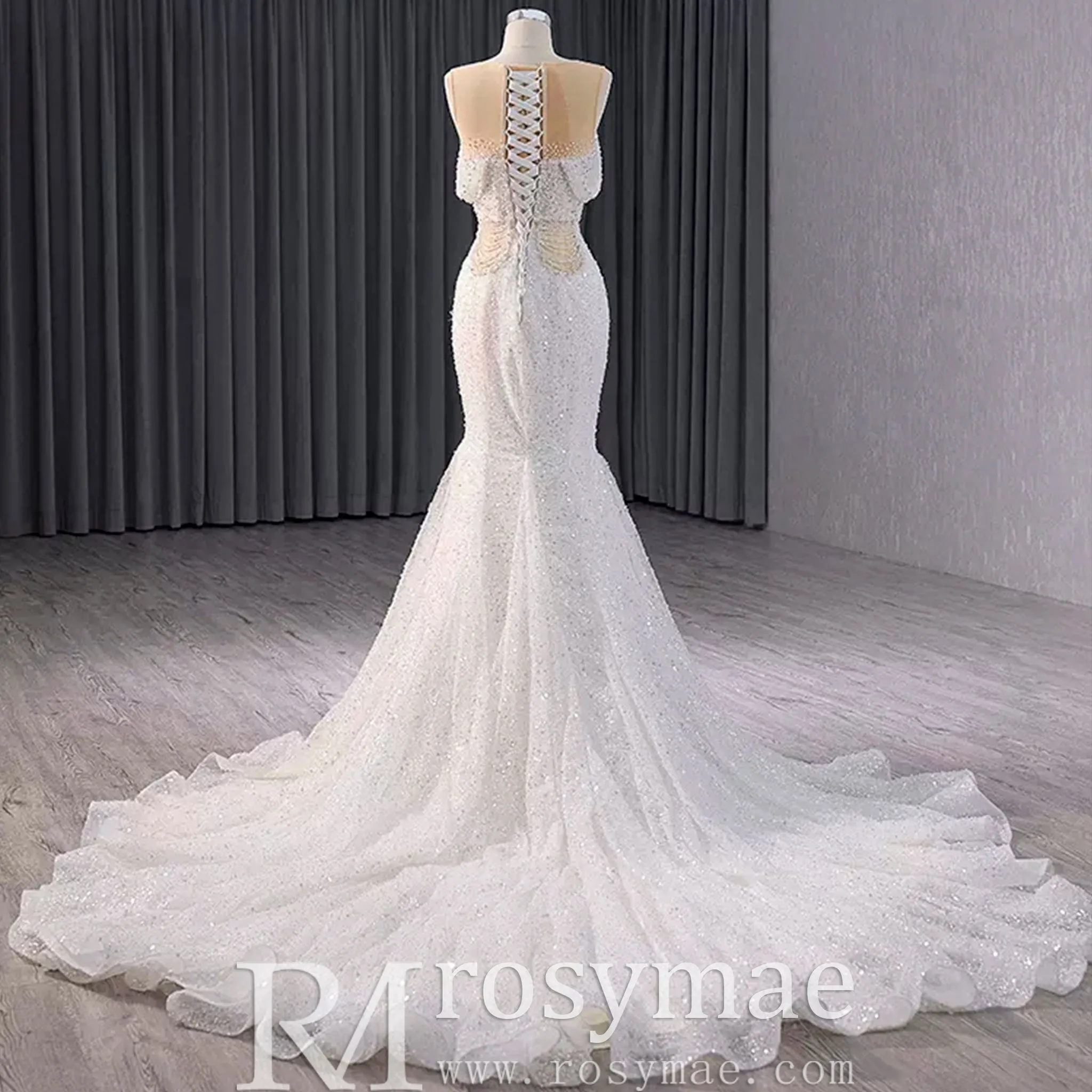 Luxury Mermaid Beaded Wedding Dress Elegant Bridal Gowns
