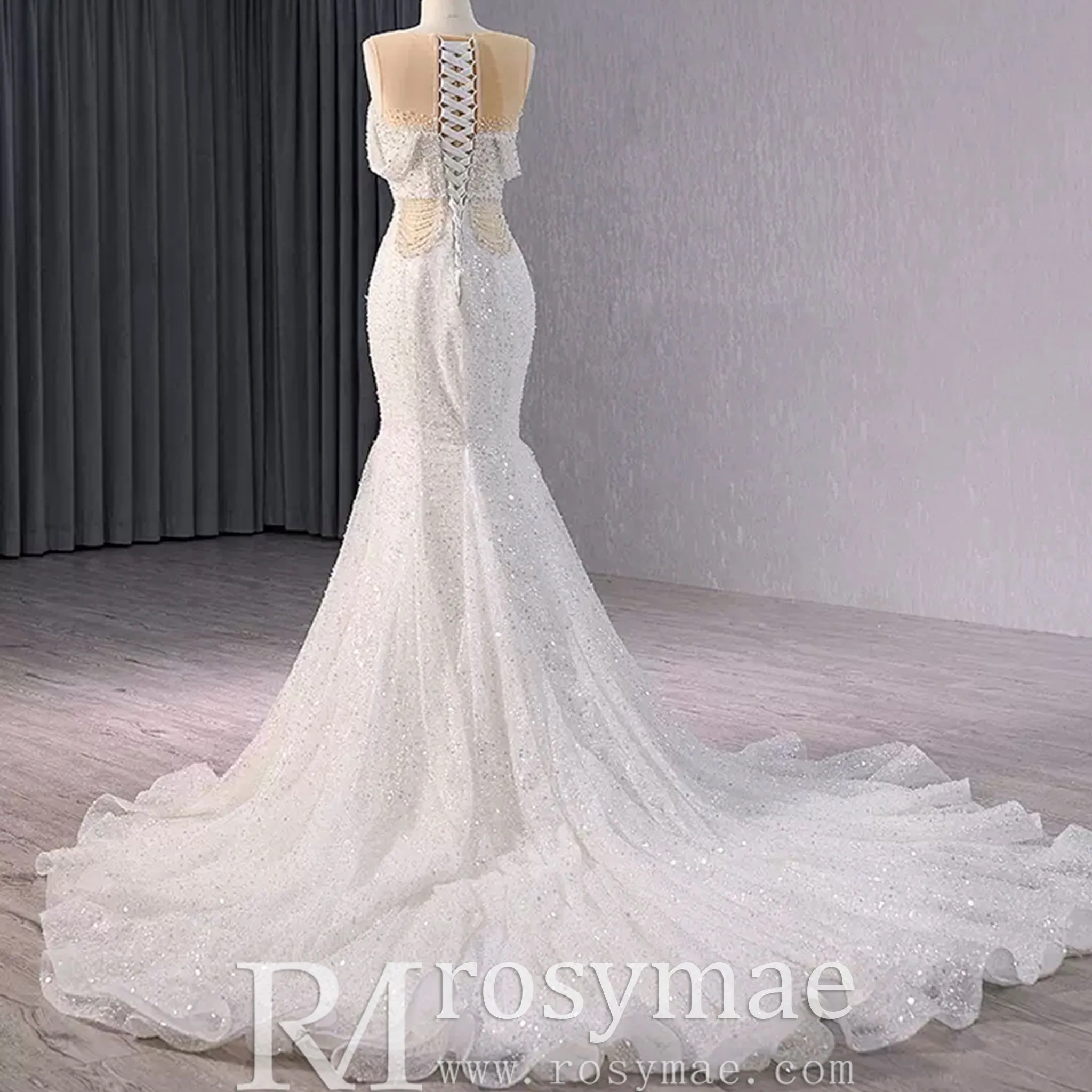 Luxury Mermaid Beaded Wedding Dress Elegant Bridal Gowns