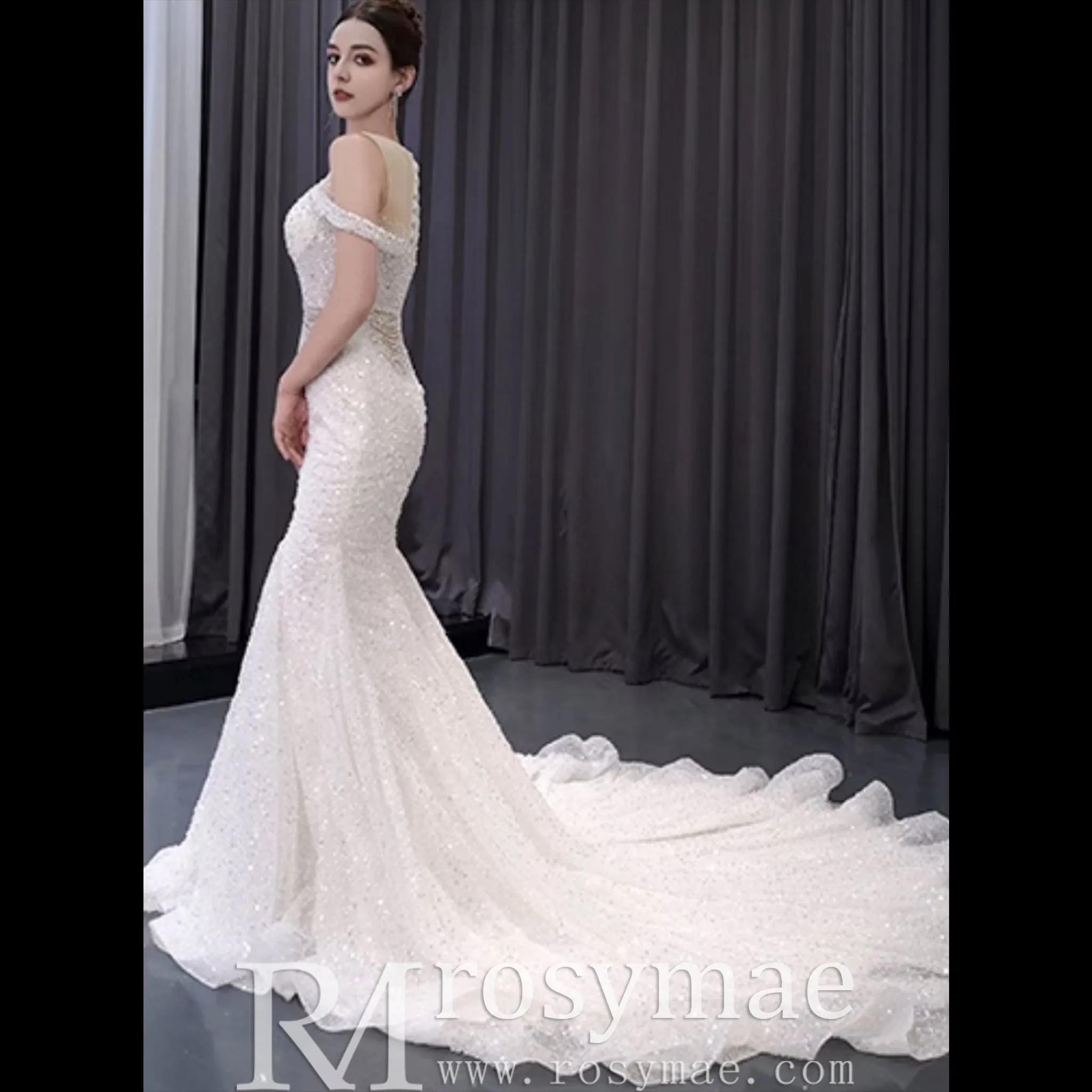 Luxury Mermaid Beaded Wedding Dress Elegant Bridal Gowns