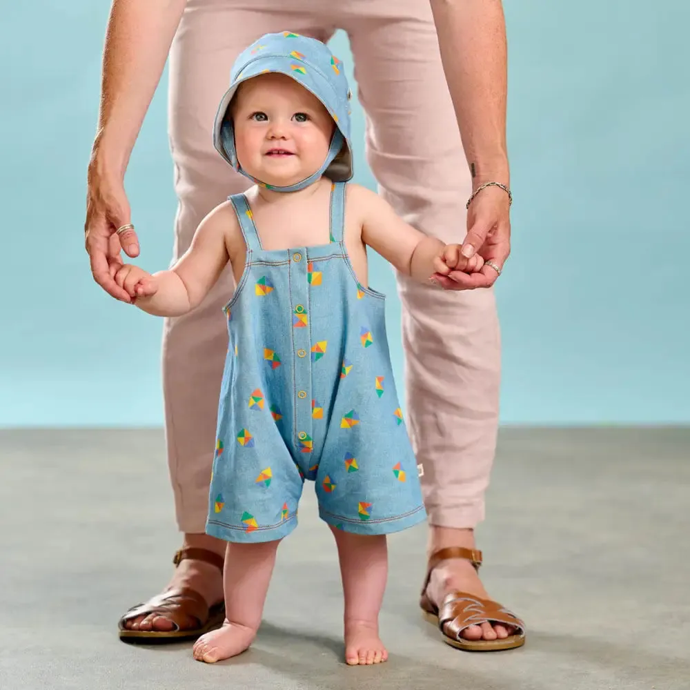 Mako - Beach Hut Denim Dungaree Shorts