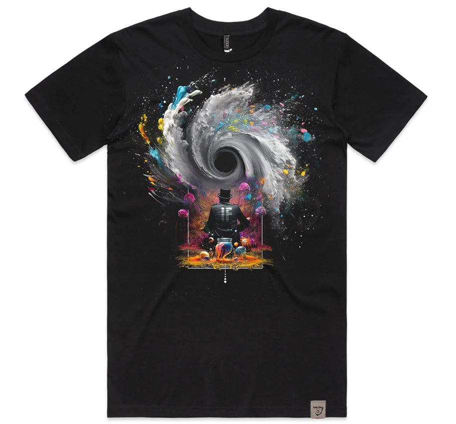 Mandala Vortex  Mens T Black