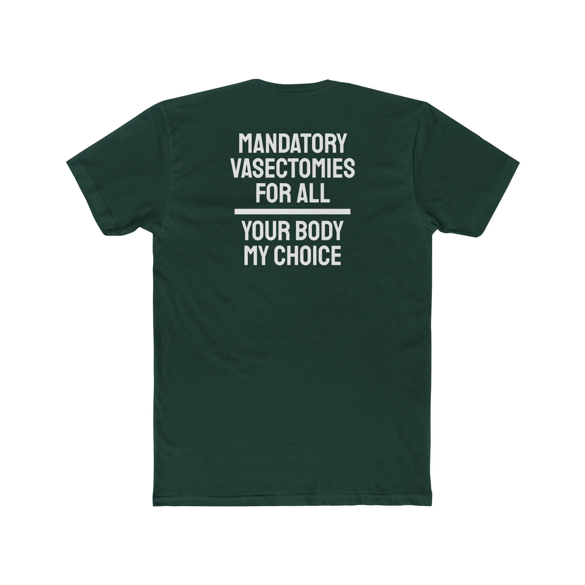 Mandatory Vasectomies For All Your Body My Choice - Unisex Cotton Crew Tee