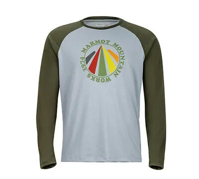 Marmot Men T-Shirt Long Sleeve Tee Storm-Grey