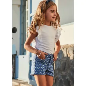 Mayoral Girls Crochet T-Shirt 3010 White
