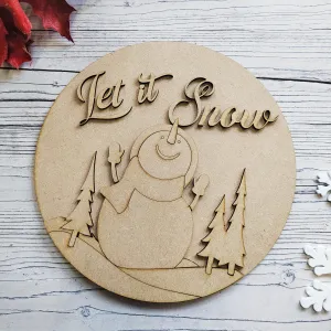 MDF Layered Let it Snow Christmas Plaque