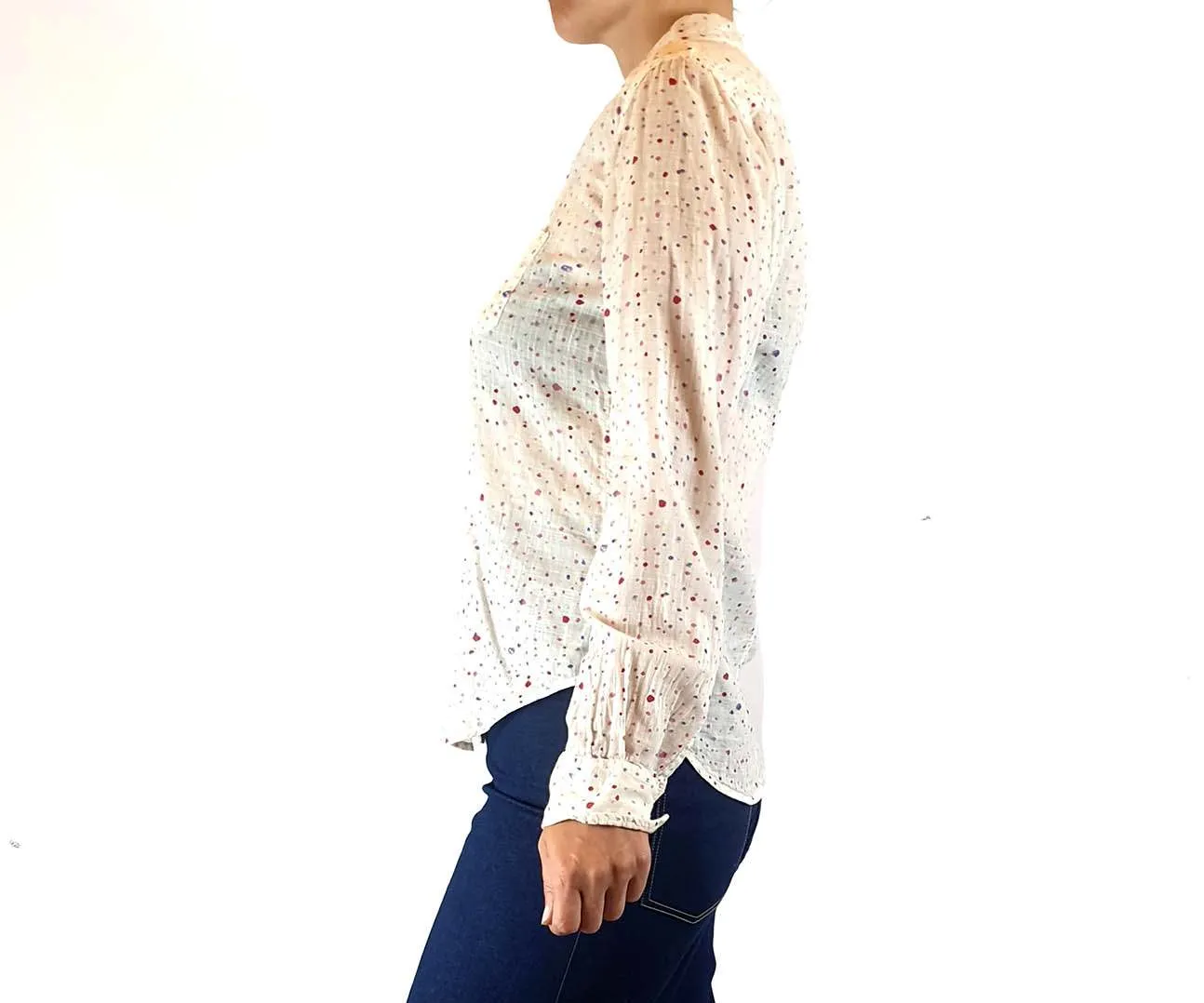 Meadow Rue 100% cotton paint splatter print shirt fits size 8