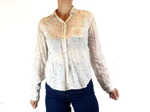 Meadow Rue 100% cotton paint splatter print shirt fits size 8