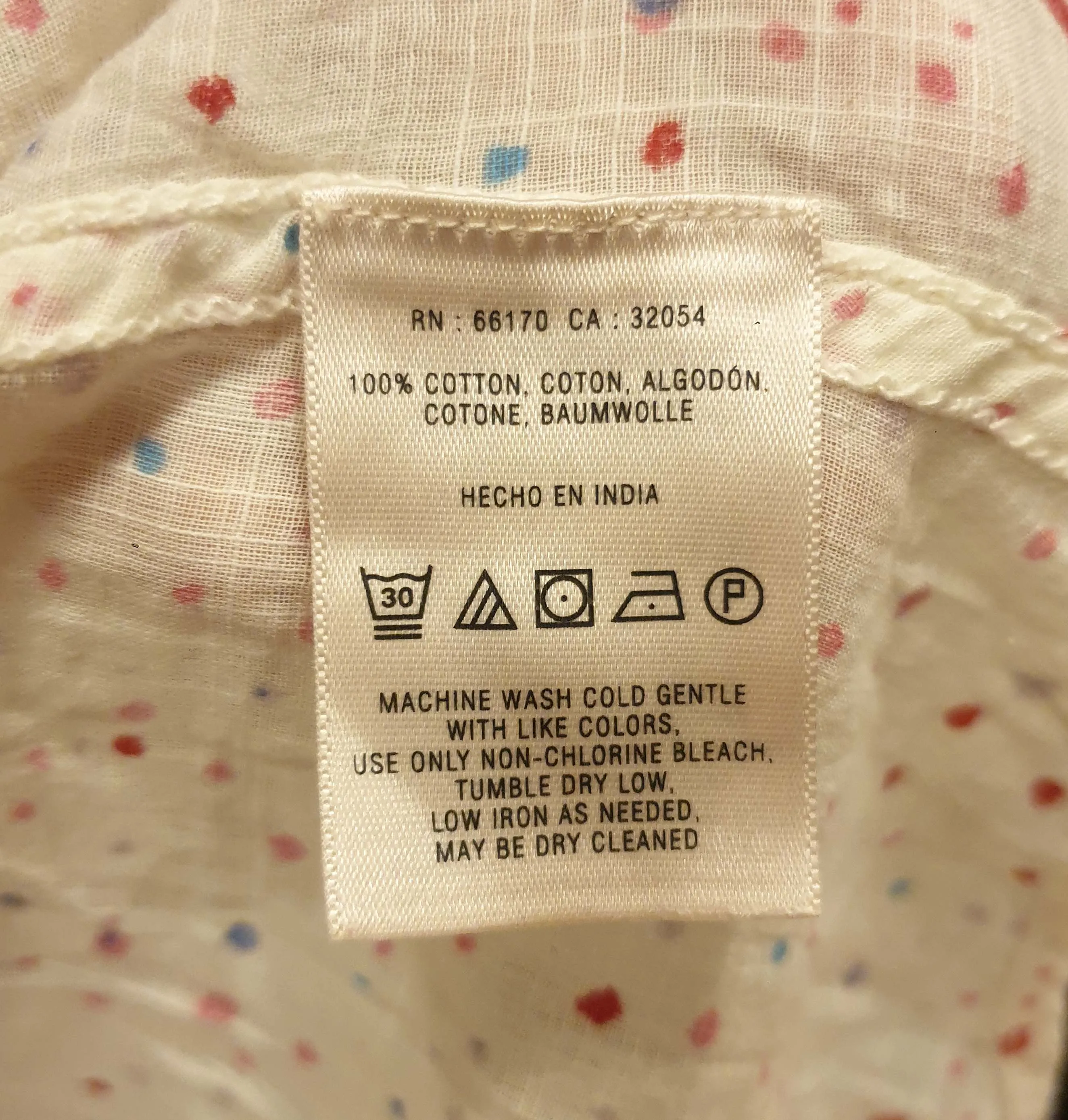 Meadow Rue 100% cotton paint splatter print shirt fits size 8