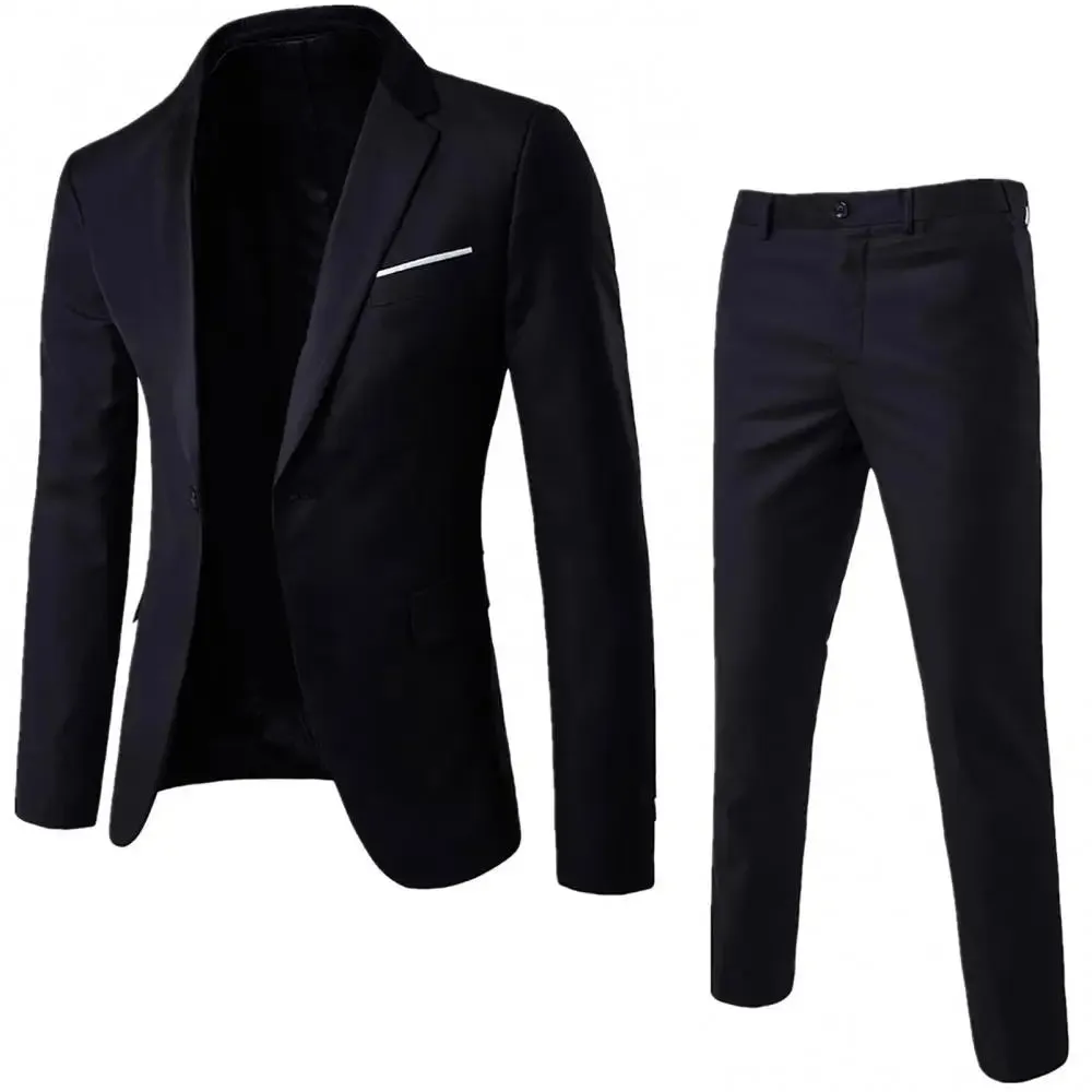 Men Blazers 2 Pieces Sets Business Suits Coats Pants Set Wedding