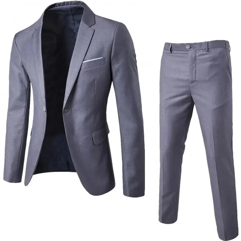 Men Blazers 2 Pieces Sets Business Suits Coats Pants Set Wedding