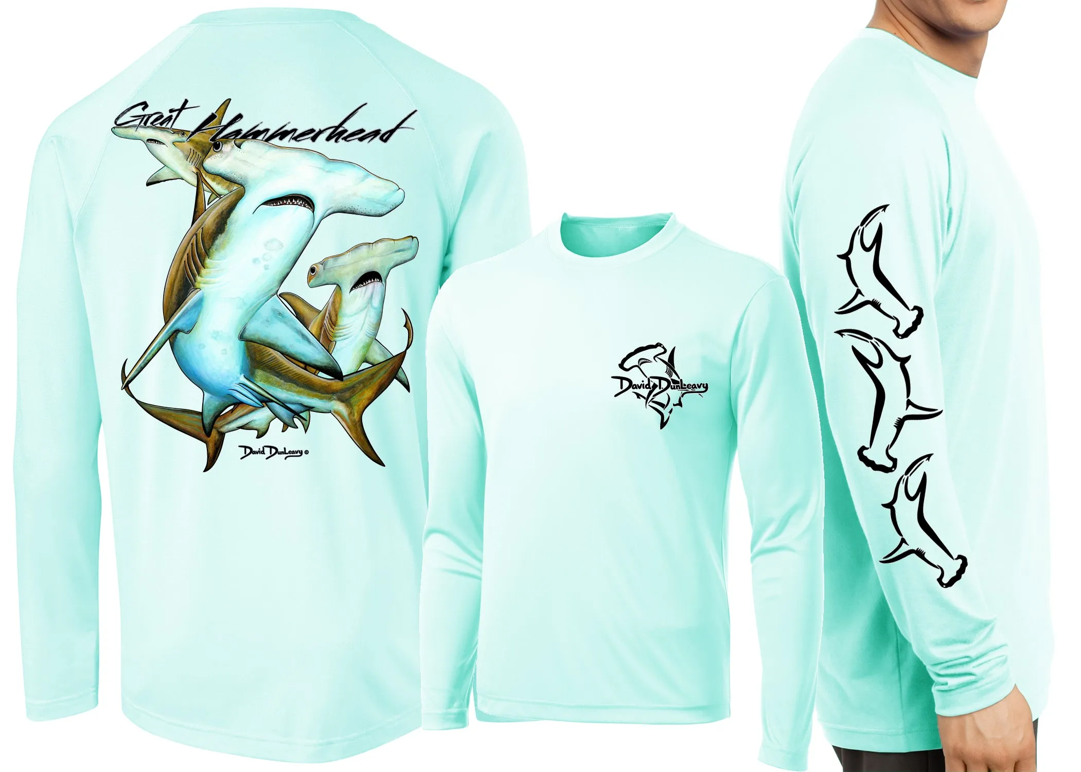 Men’s Performance Great Hammerhead Sharks Long Sleeve