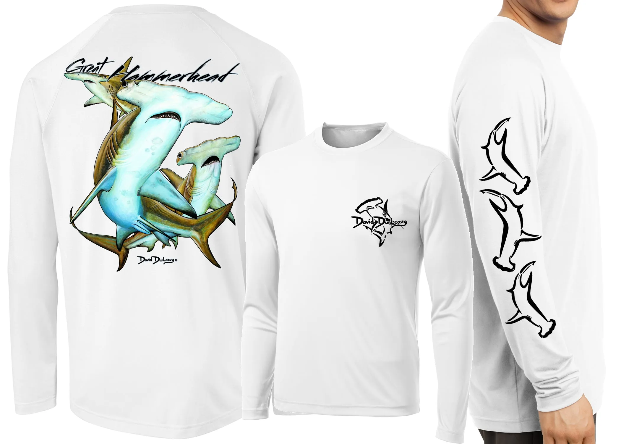 Men’s Performance Great Hammerhead Sharks Long Sleeve