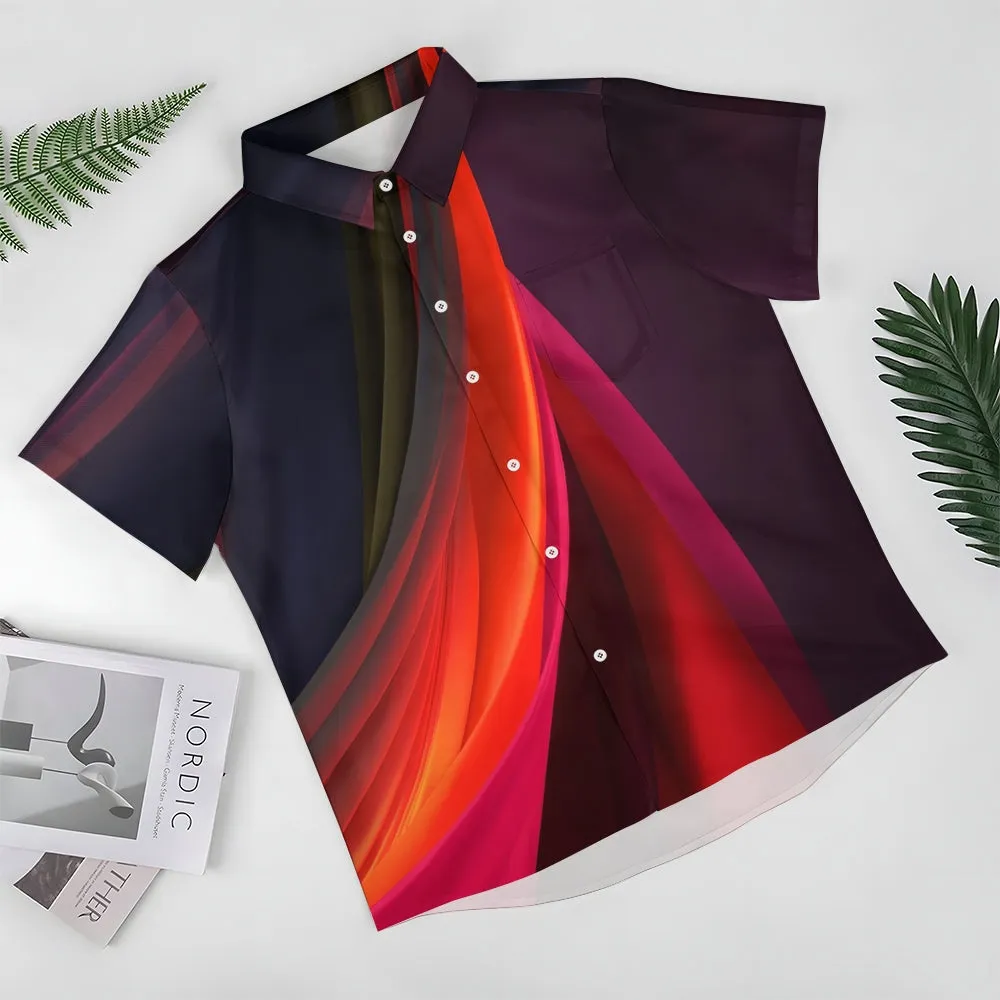 Men's Texture Casual Short Sleeve Shirt 2312000500