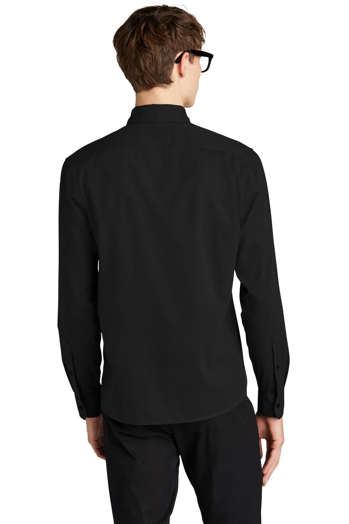 Mercer Mettle Long Sleeve Stretch Woven Shirt MM2000 Deep Black