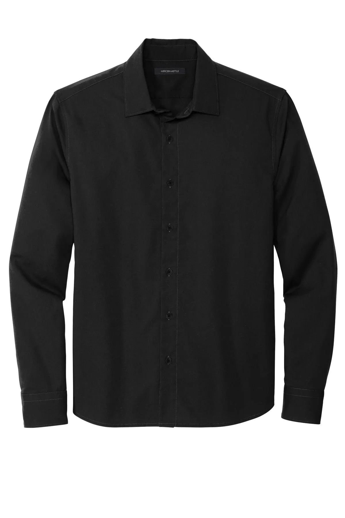Mercer Mettle Long Sleeve Stretch Woven Shirt MM2000 Deep Black