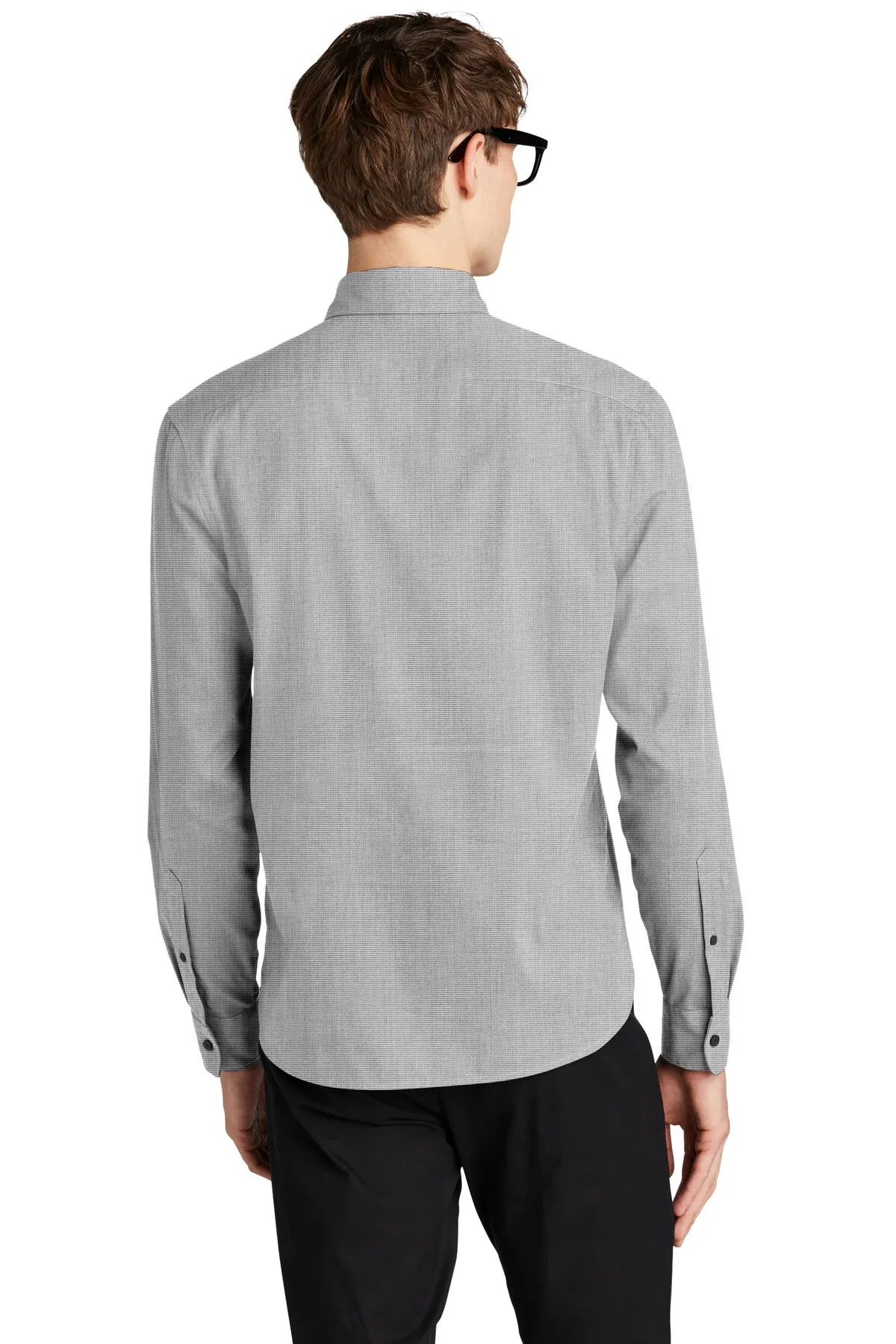 Mercer Mettle Long Sleeve Stretch Woven Shirt MM2000 Gusty Grey End On End