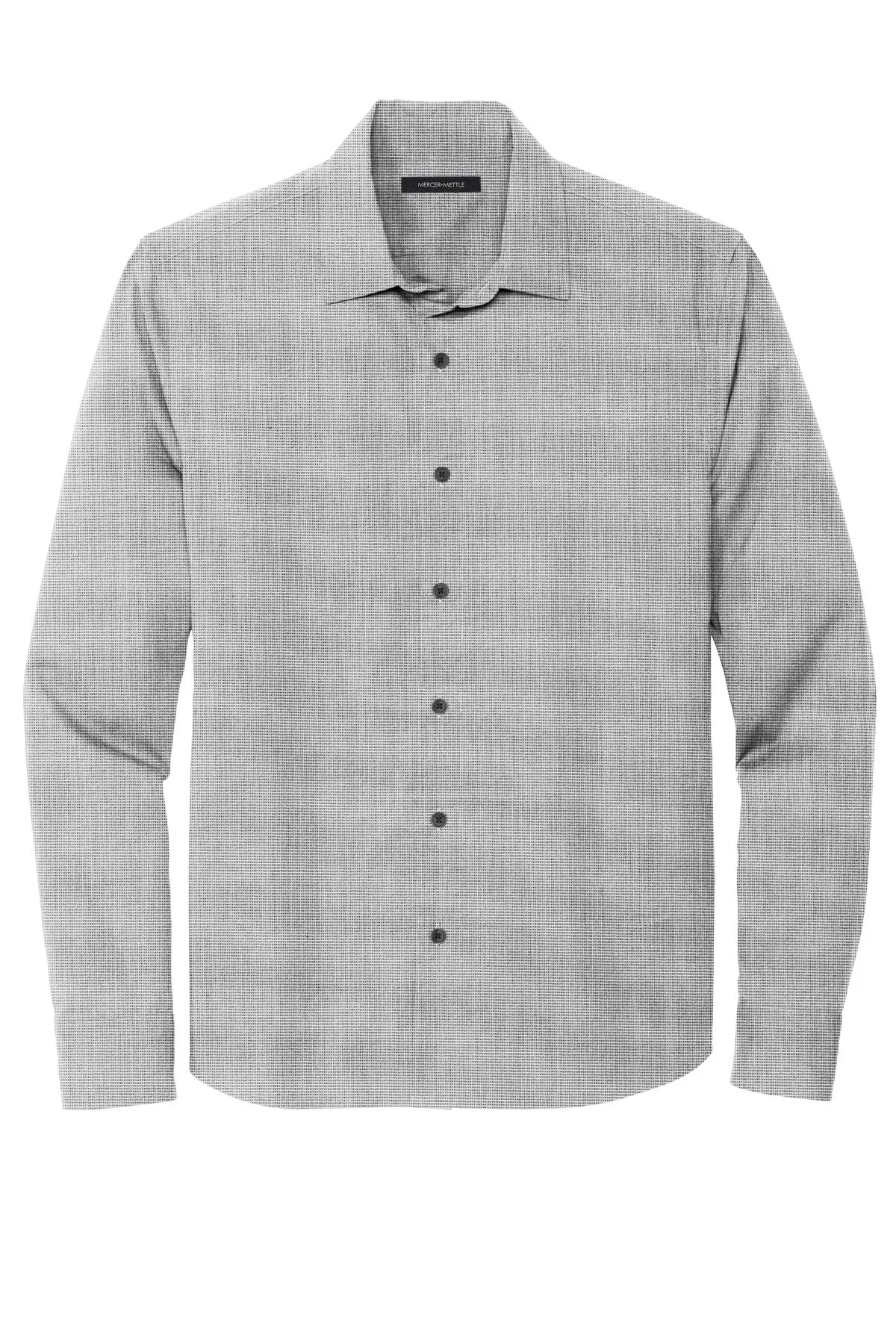 Mercer Mettle Long Sleeve Stretch Woven Shirt MM2000 Gusty Grey End On End