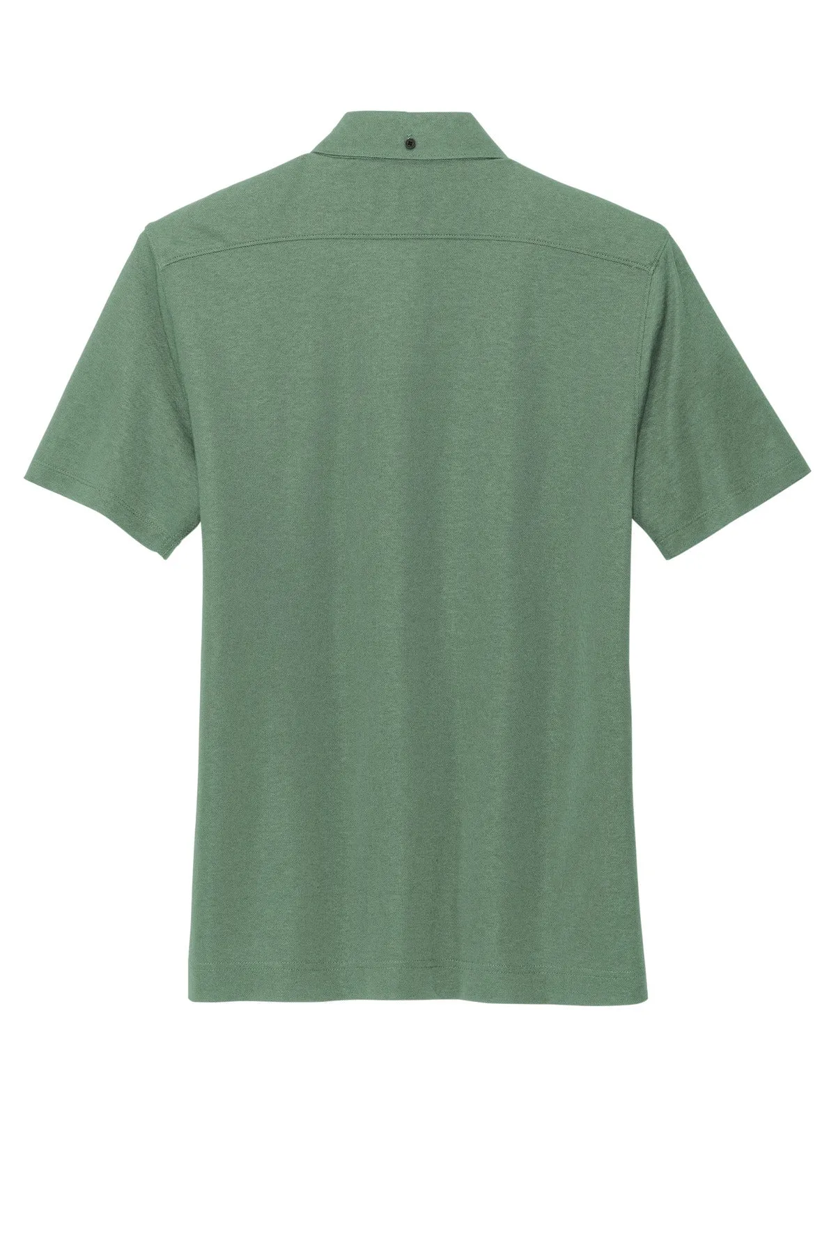 Mercer Mettle Stretch Pique Full-Button Polo MM1006 Sage Heather