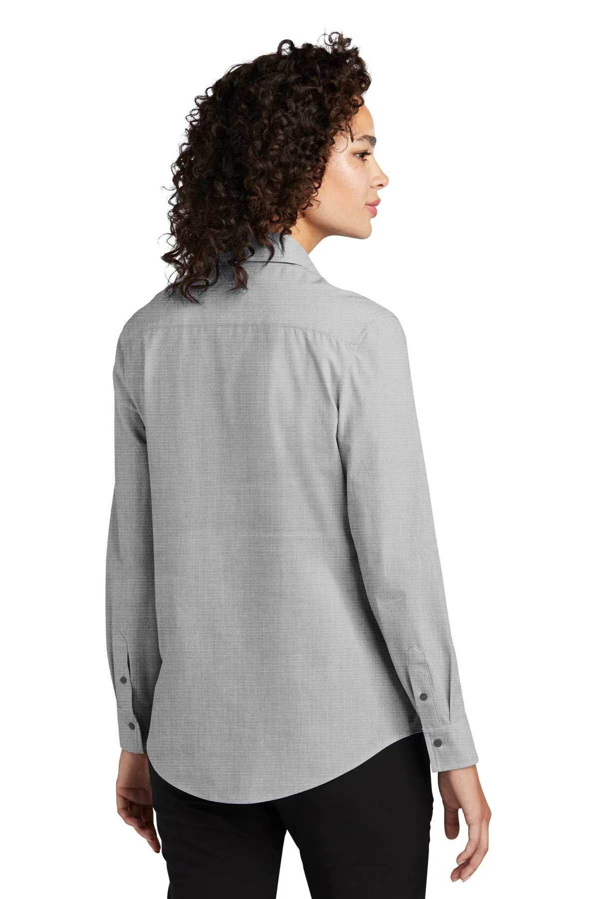Mercer Mettle Women's Long Sleeve Stretch Woven Shirt MM2001 Gusty Grey End On End