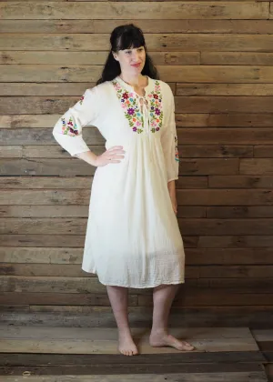 Mexicana Loose Dress Cream