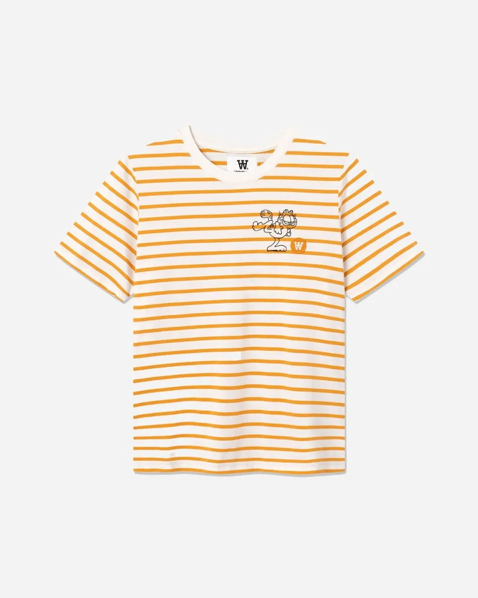 Mia T-shirt Kick - Off White/Orange Stripes