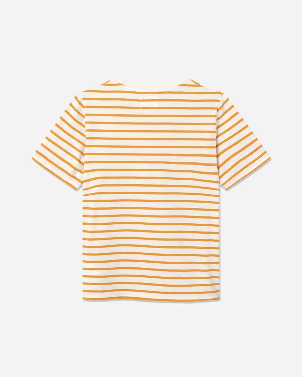 Mia T-shirt Kick - Off White/Orange Stripes
