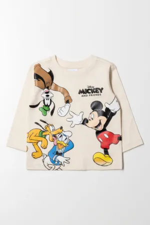 Mickey Mouse Long Sleeve T-Shirt Natural