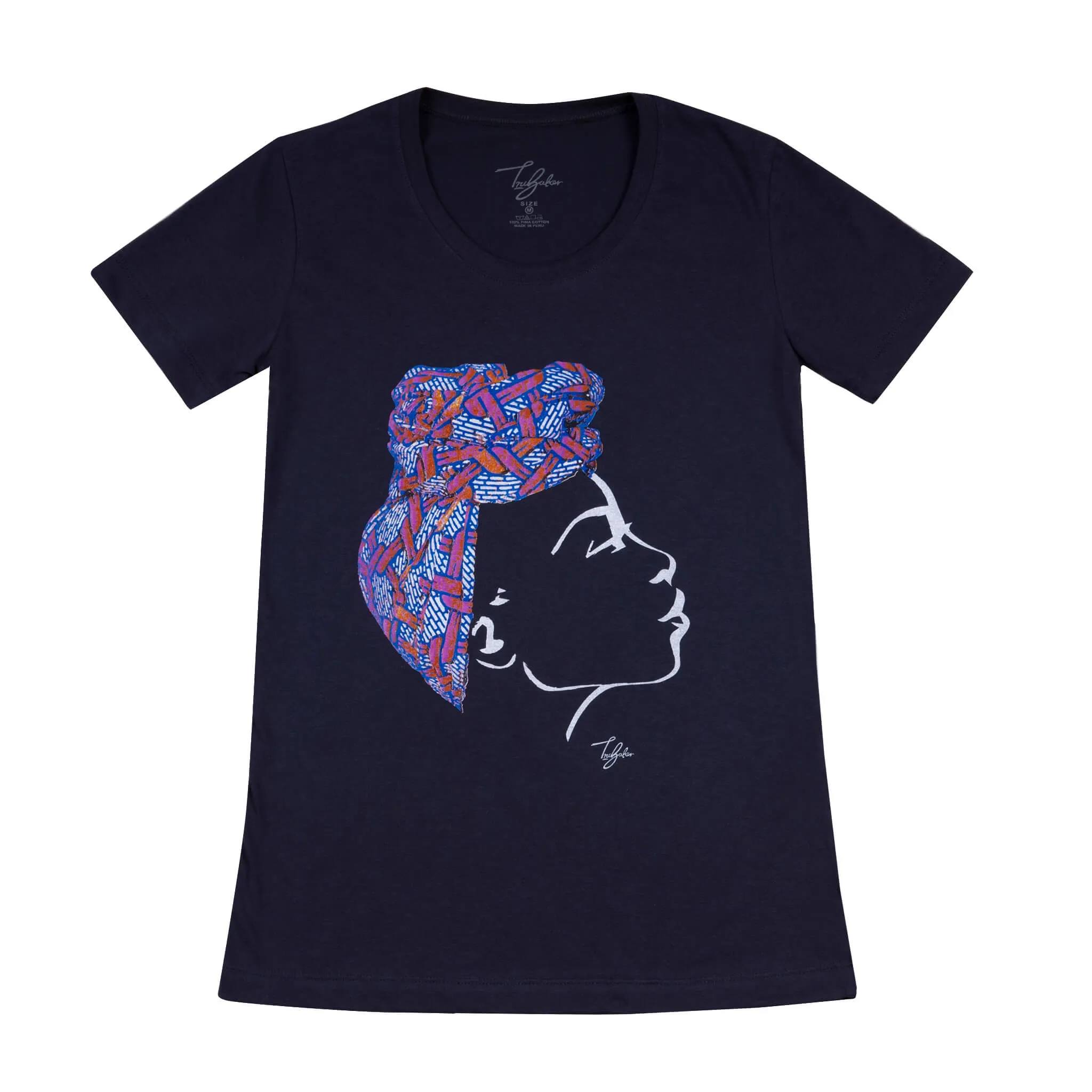 MISS AFRICA WITH SOCIAL SATURDAY HEAD WRAP (LADIES SHORT SLEEVE T-SHIRT)