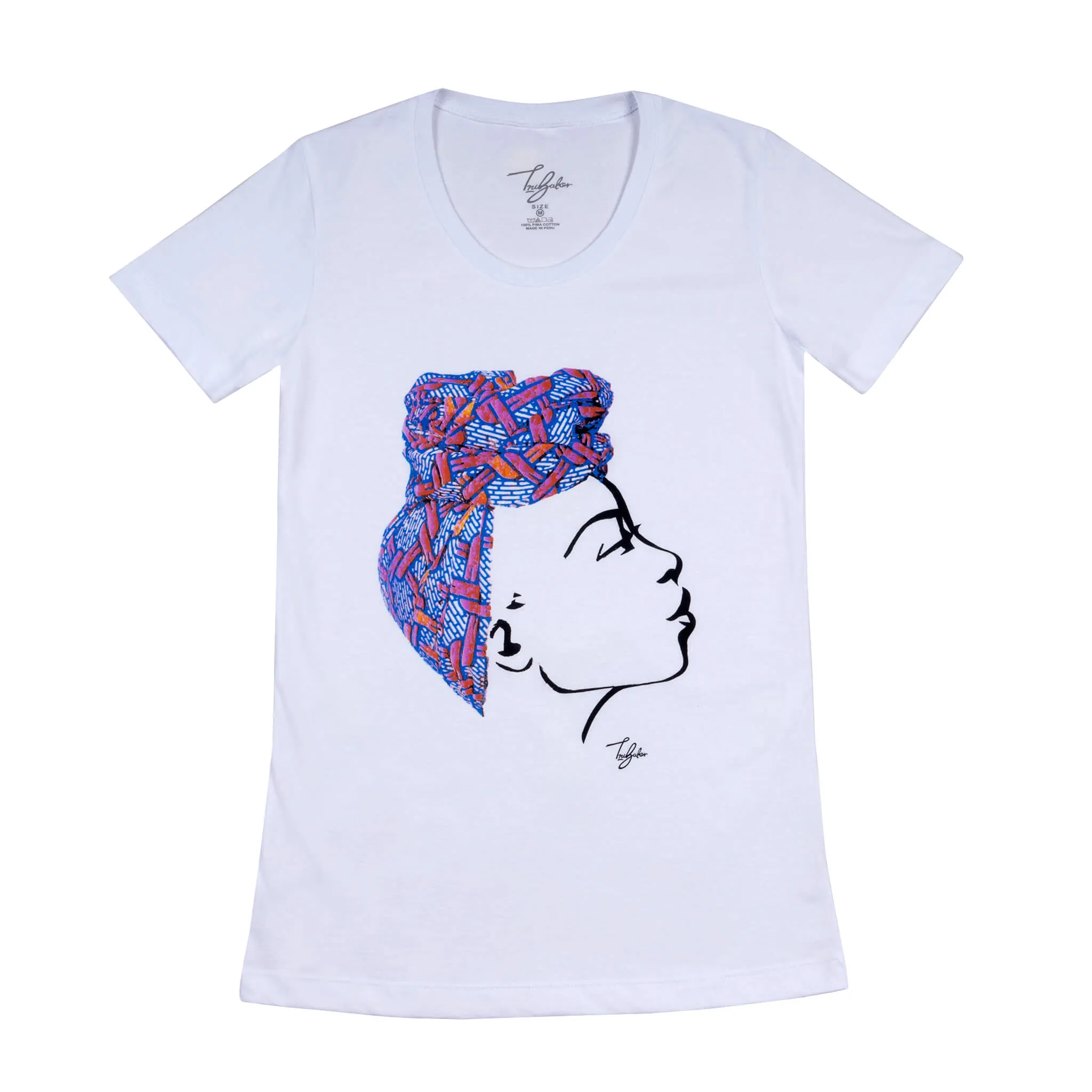 MISS AFRICA WITH SOCIAL SATURDAY HEAD WRAP (LADIES SHORT SLEEVE T-SHIRT)