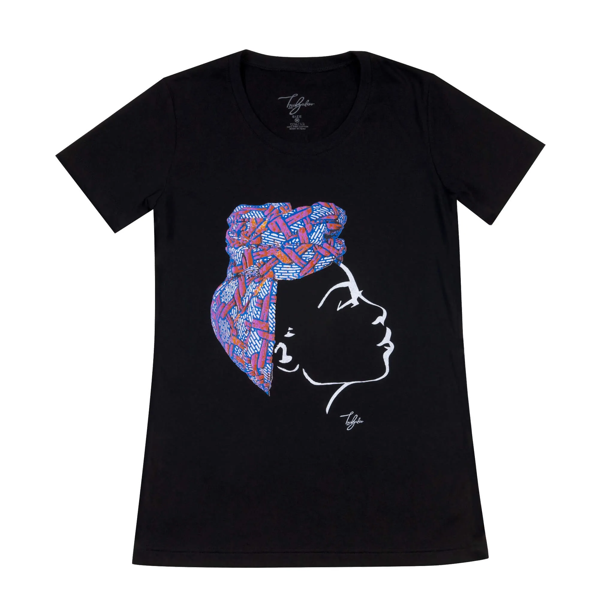 MISS AFRICA WITH SOCIAL SATURDAY HEAD WRAP (LADIES SHORT SLEEVE T-SHIRT)
