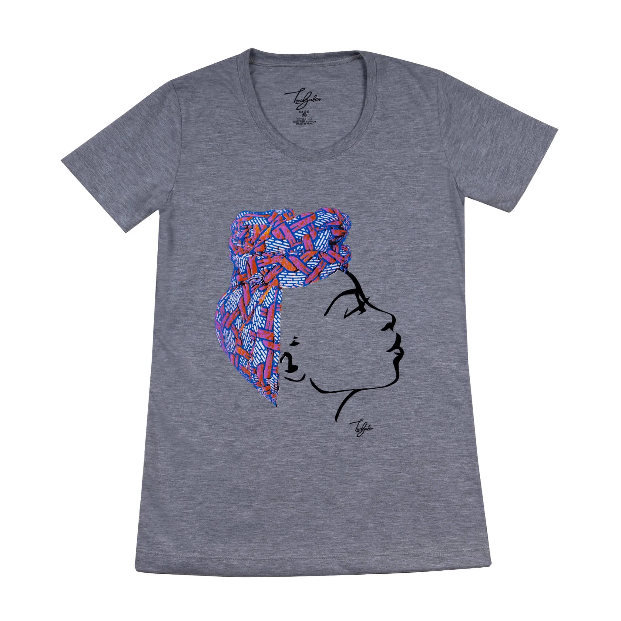 MISS AFRICA WITH SOCIAL SATURDAY HEAD WRAP (LADIES SHORT SLEEVE T-SHIRT)