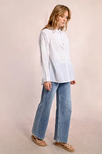 Molly Bracken Palm Embroidered Oversized Shirt